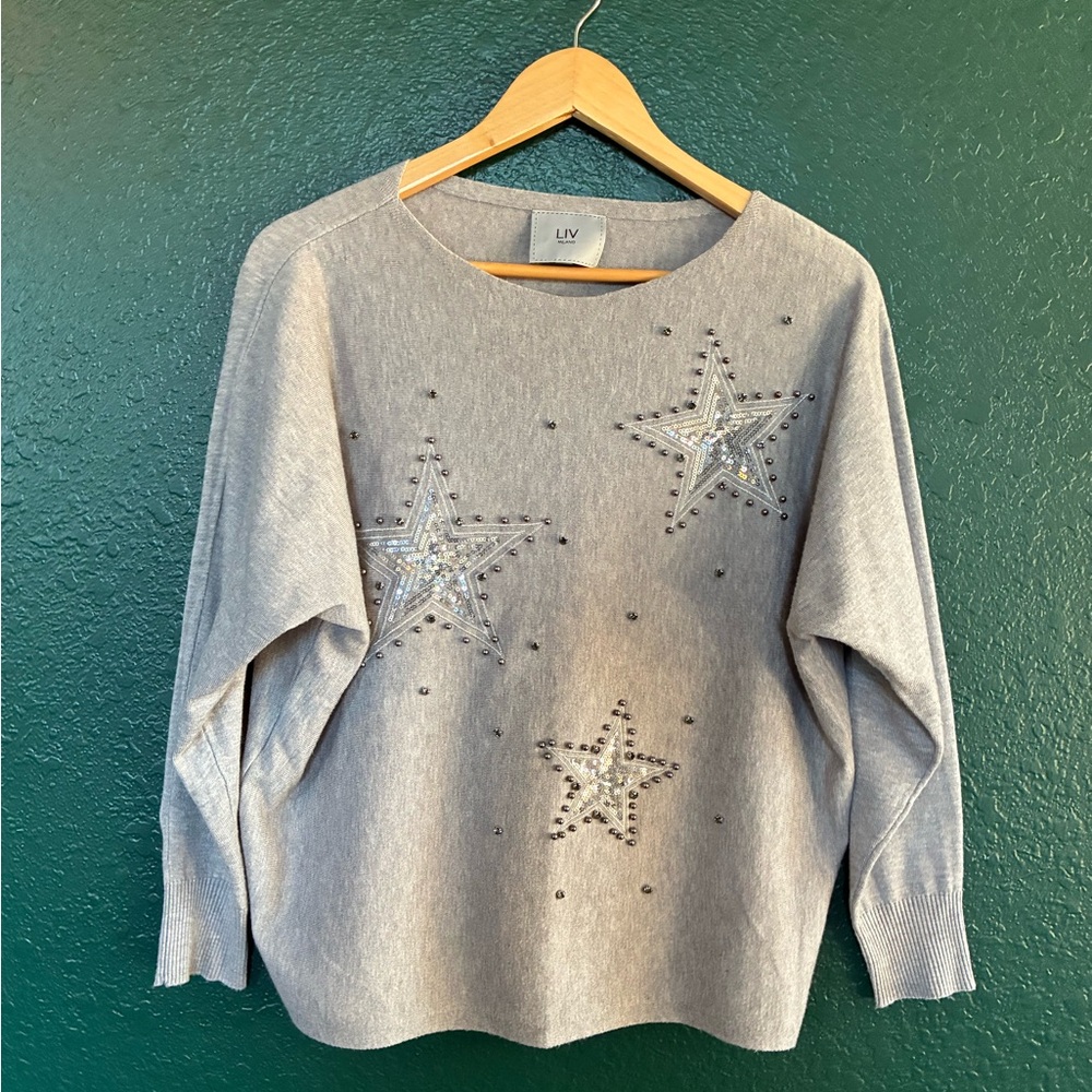 LIV Gray Star Embellished Women's Jersey